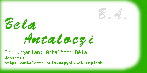 bela antaloczi business card